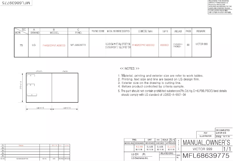 Page n°1 - Manuel utilisateur LG WM3770HVA