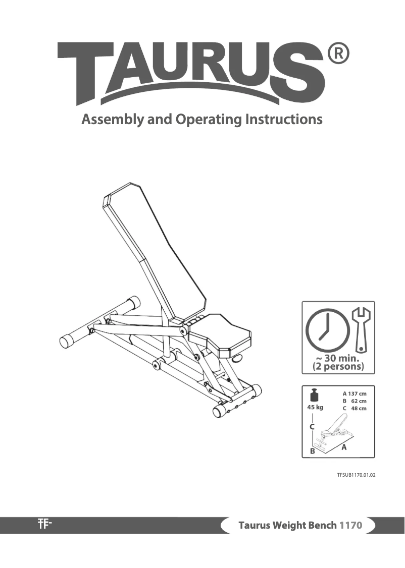 Page n°1 - Manuel utilisateur Taurus 1170
