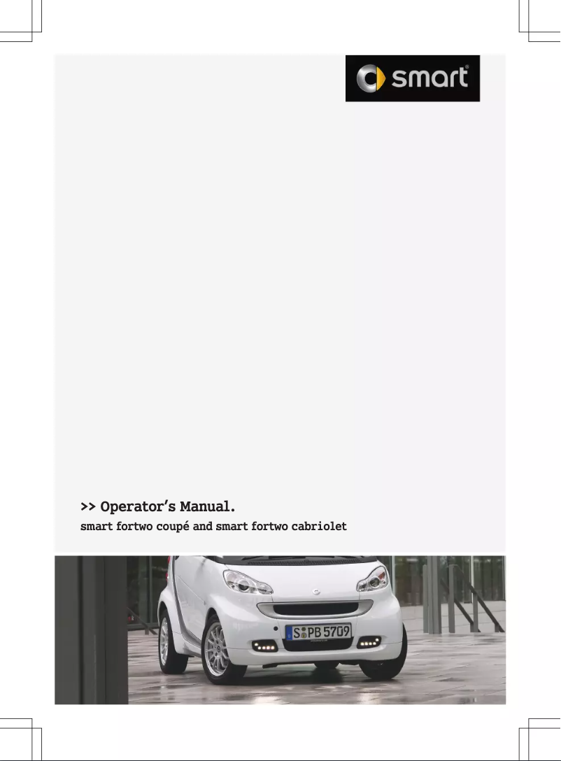 Page 1 de la notice Manuel utilisateur Smart Fortwo (2012)