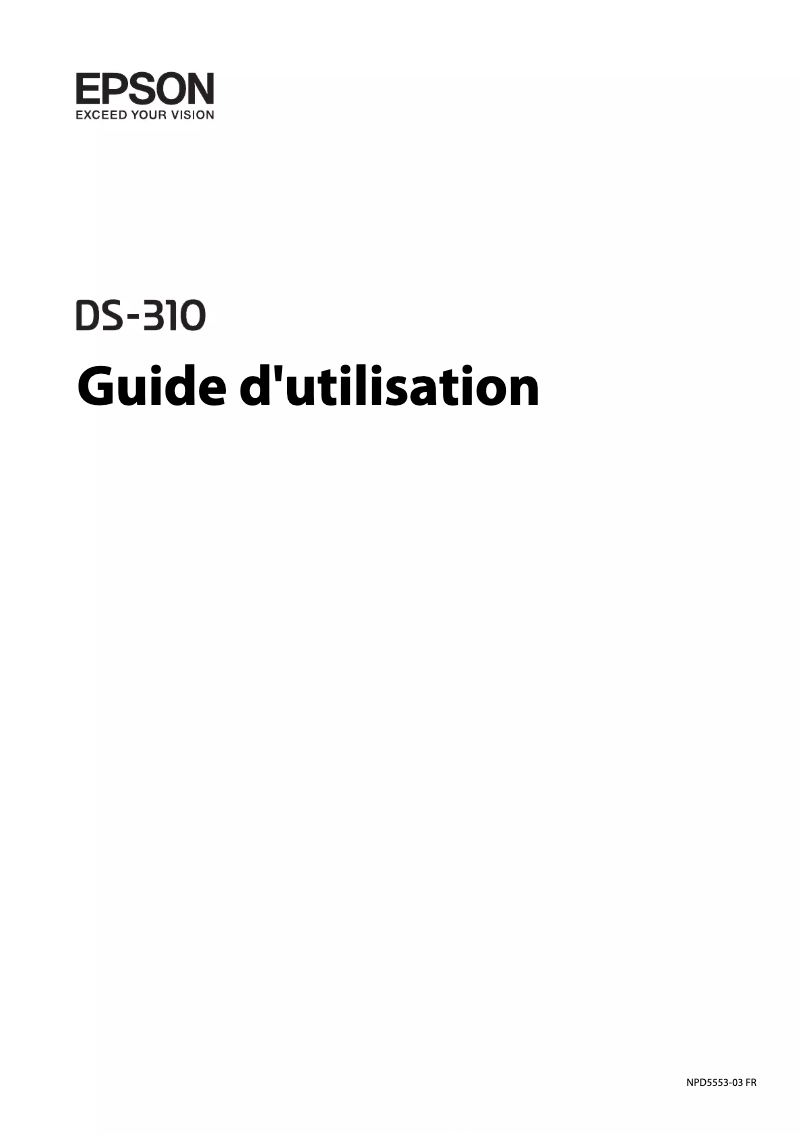 Imagen de la primera página del manual del dispositivo Workforce DS-310