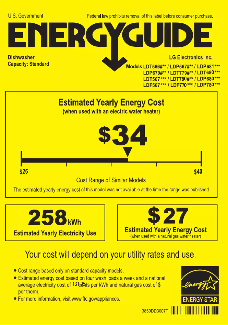 Page n°1 - Label énergétique LG LDP6810SS