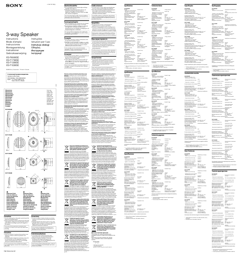 Page n°1 - Manuel utilisateur Sony XS-F1336SE