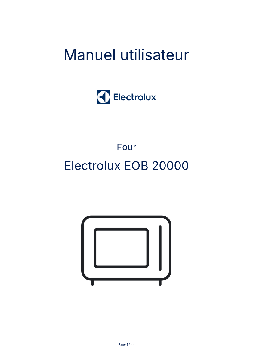 Image de la première page du manuel de l'appareil EOB 20000