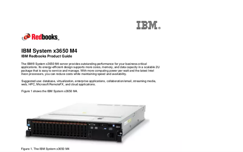 Page n°1 - Manuel utilisateur IBM System x 3650 M4