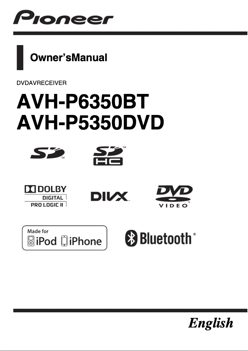 Page 1 de la notice Manuel utilisateur Pioneer AVH-P5350DVD
