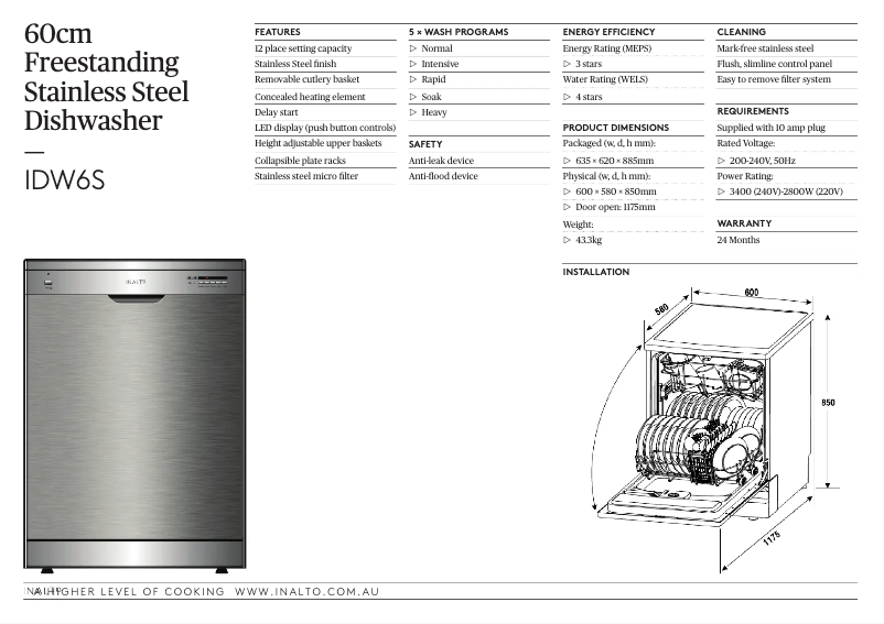 Page n°1 - Fiche technique InAlto IDW6S