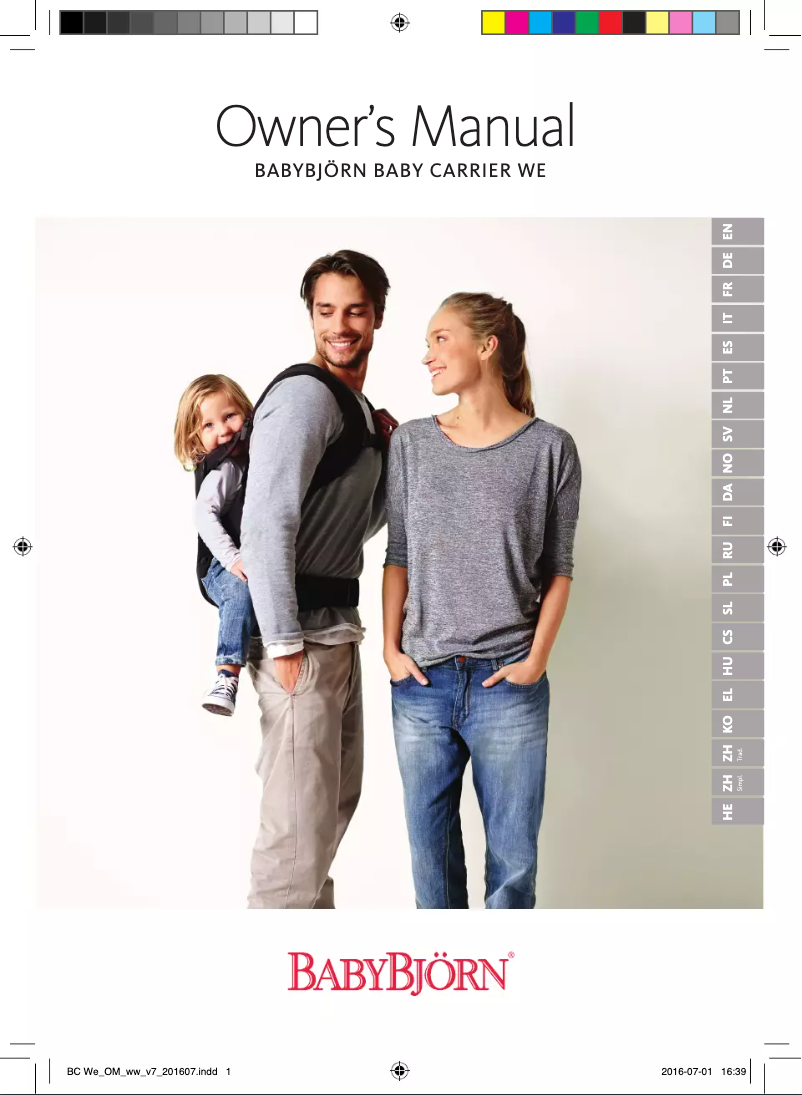 Image de la première page du manuel de l'appareil Baby Carrier One Air
