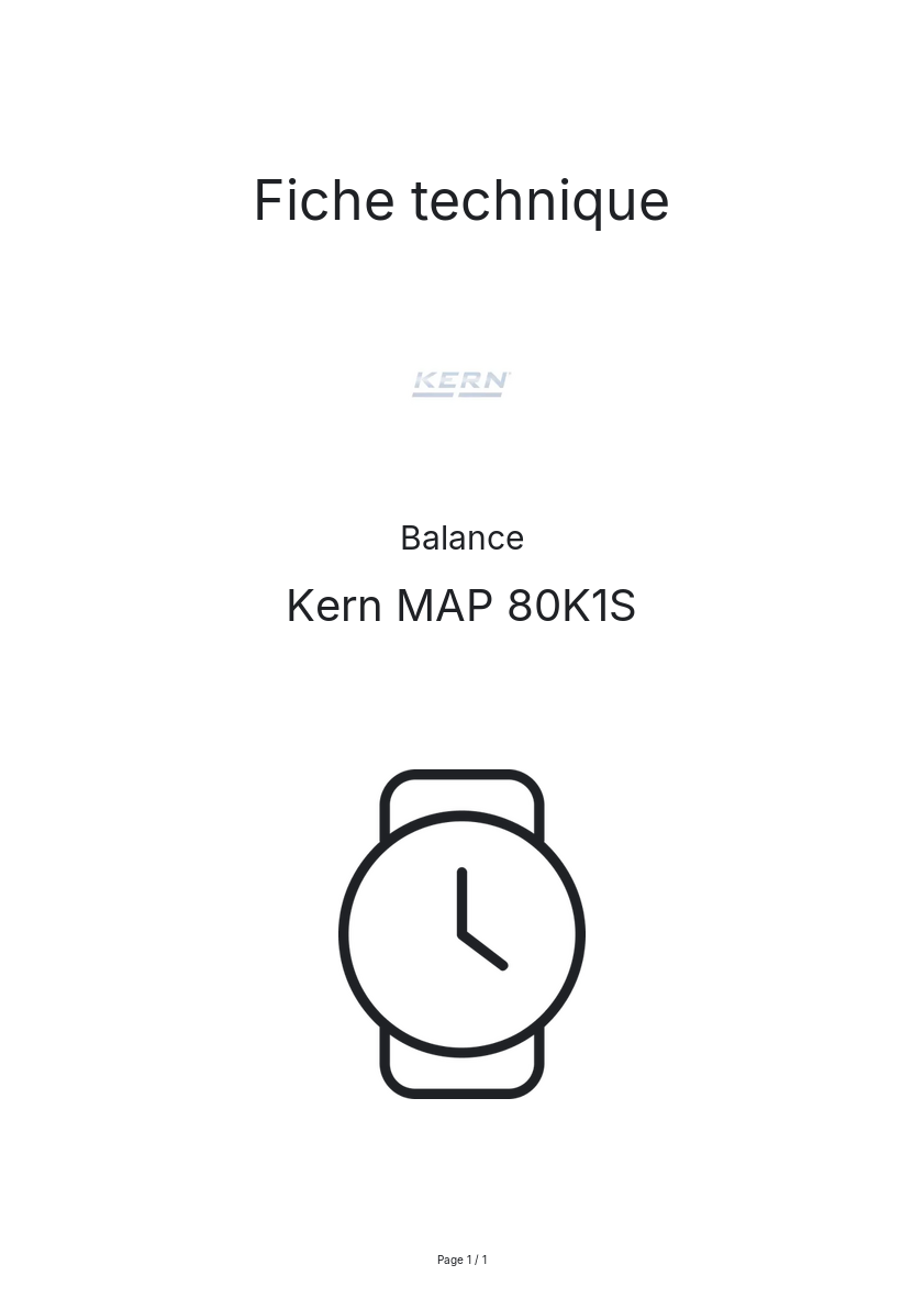 Image de la première page du manuel de l'appareil MAP 80K1S