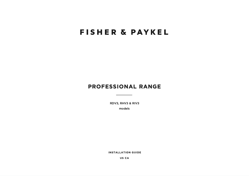 Page n°1 - Guide de démarrage rapide Fisher & Paykel RDV3-304