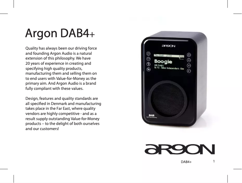 Página 1 del manual Manual de usuario Argon DAB4+