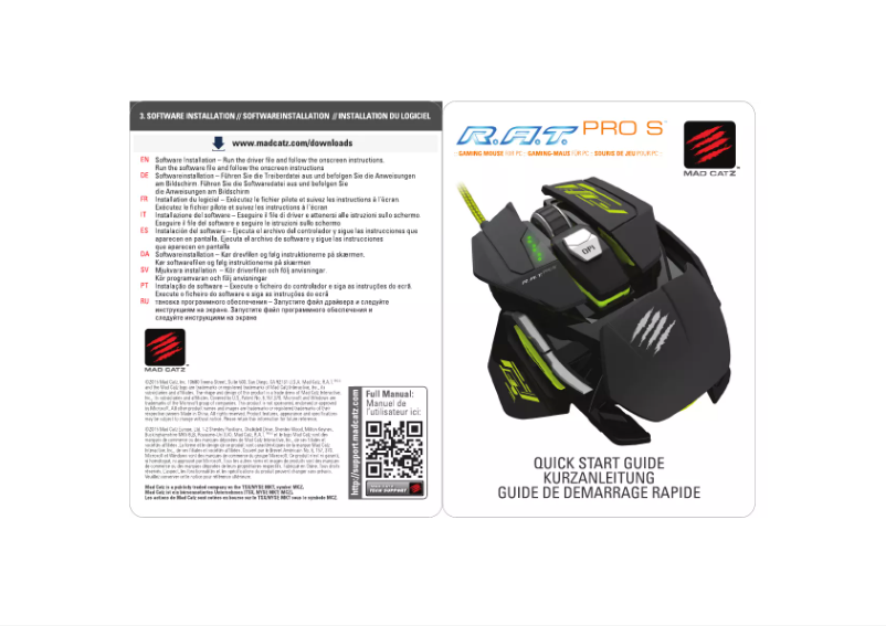 Page n°1 - Manuel utilisateur Mad Catz R.A.T. PRO S