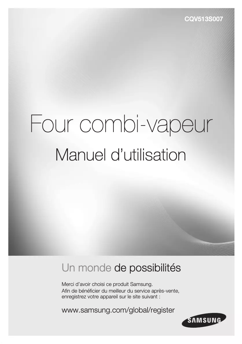 Page 1 de la notice Manuel utilisateur Samsung CQV513S007