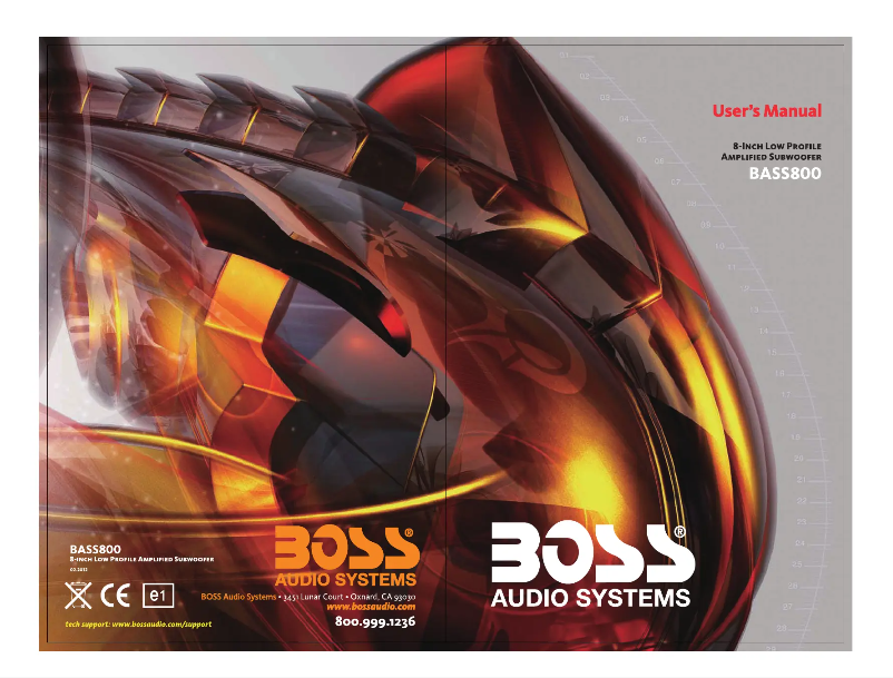 Page 1 de la notice Manuel utilisateur Boss BASS800