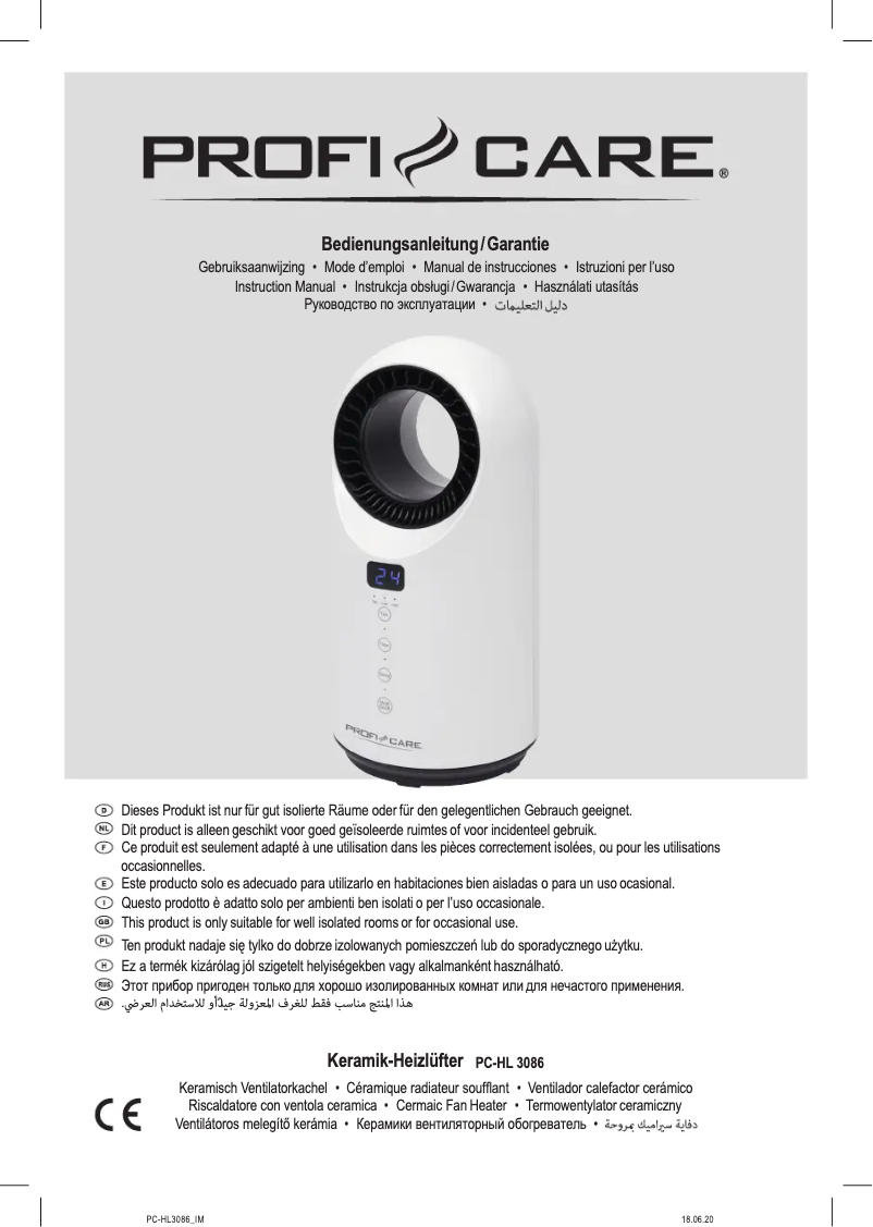 Page n°1 - Mode d'emploi ProfiCare PC-HL 3086