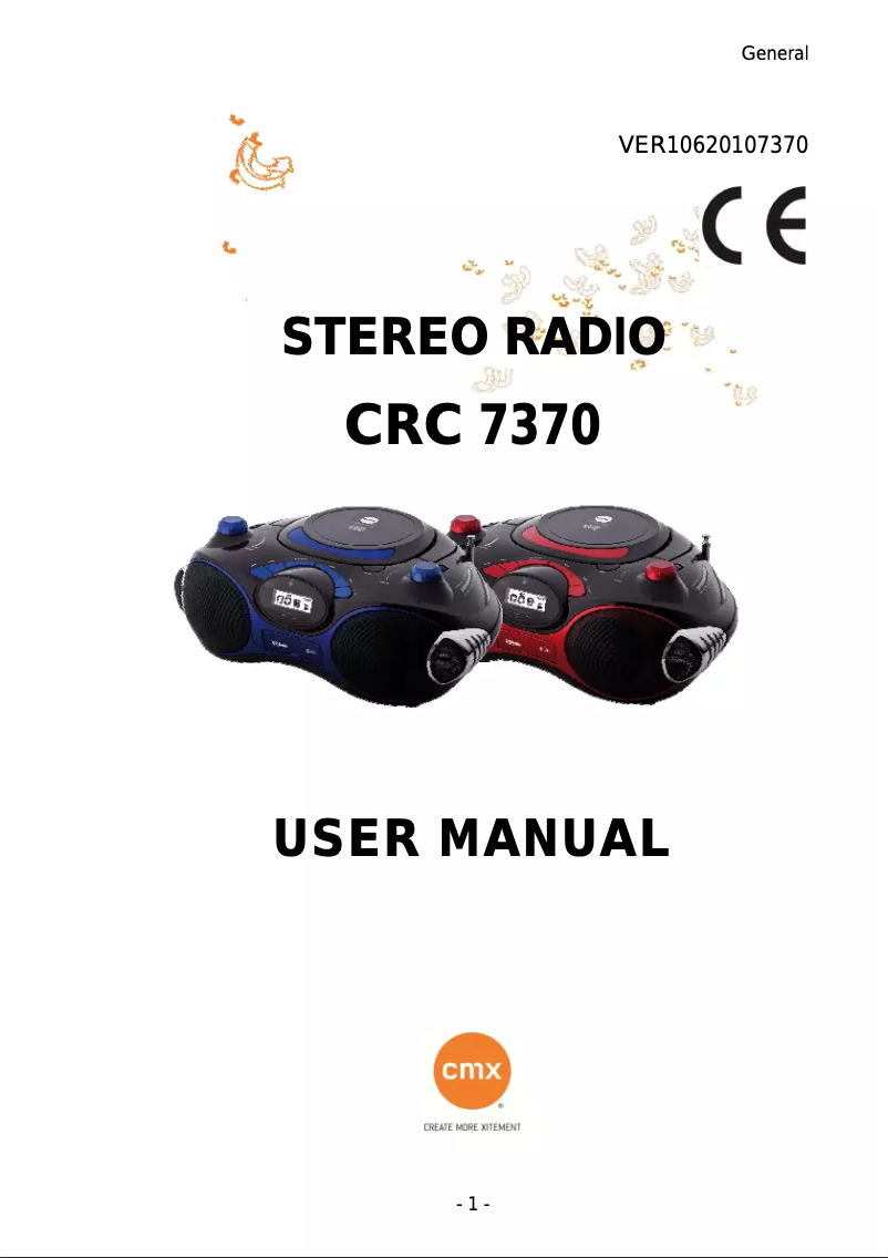 Image de la première page du manuel de l'appareil CRC 7370