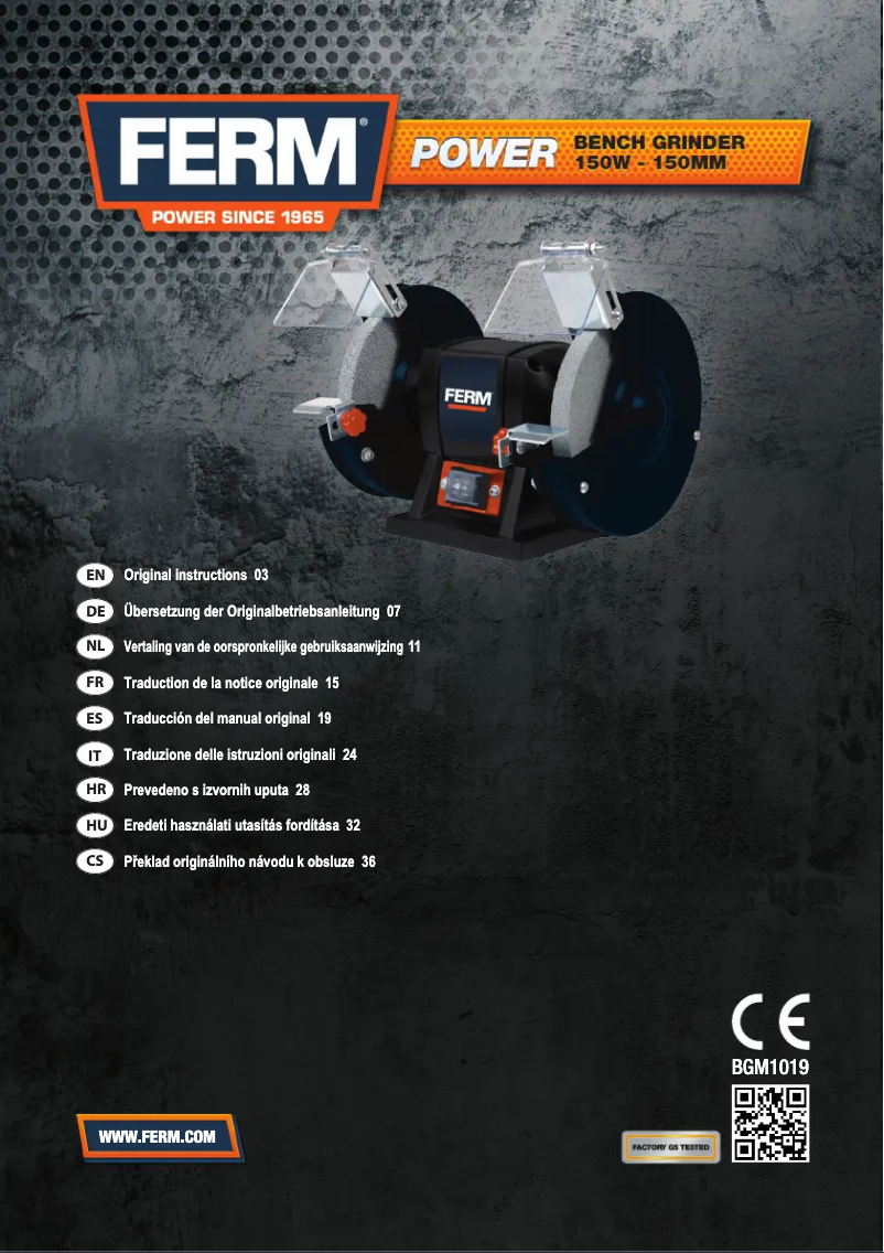 Image de la première page du manuel de l'appareil BGM1019