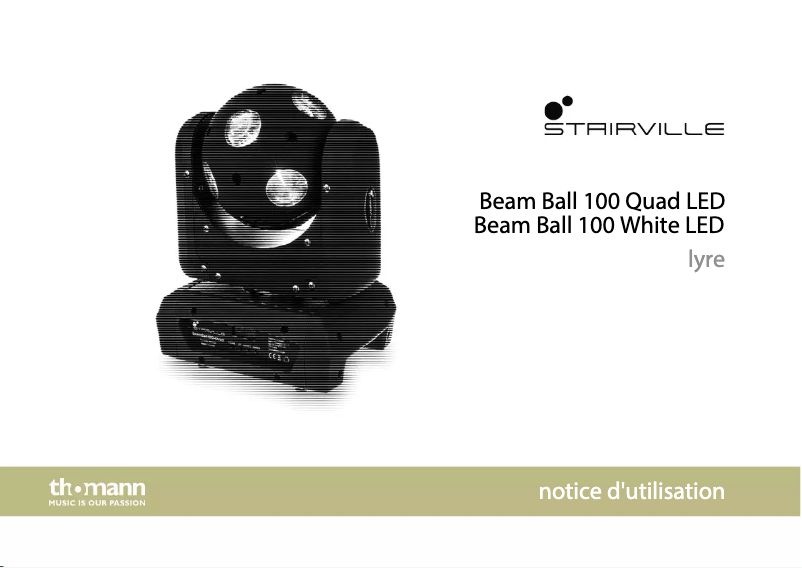 Page 1 de la notice Manuel utilisateur Stairville Beam Ball 100 Quad LED