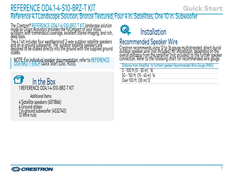 Image de la première page du manuel de l'appareil OD4.1-4-S10-BRZ-T KIT