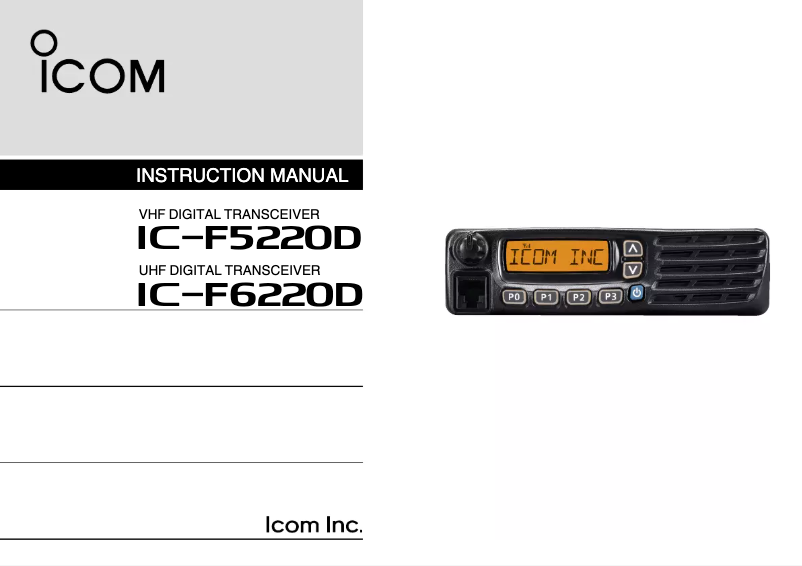 Page n°1 - Manuel utilisateur ICOM IC-F6220D/21