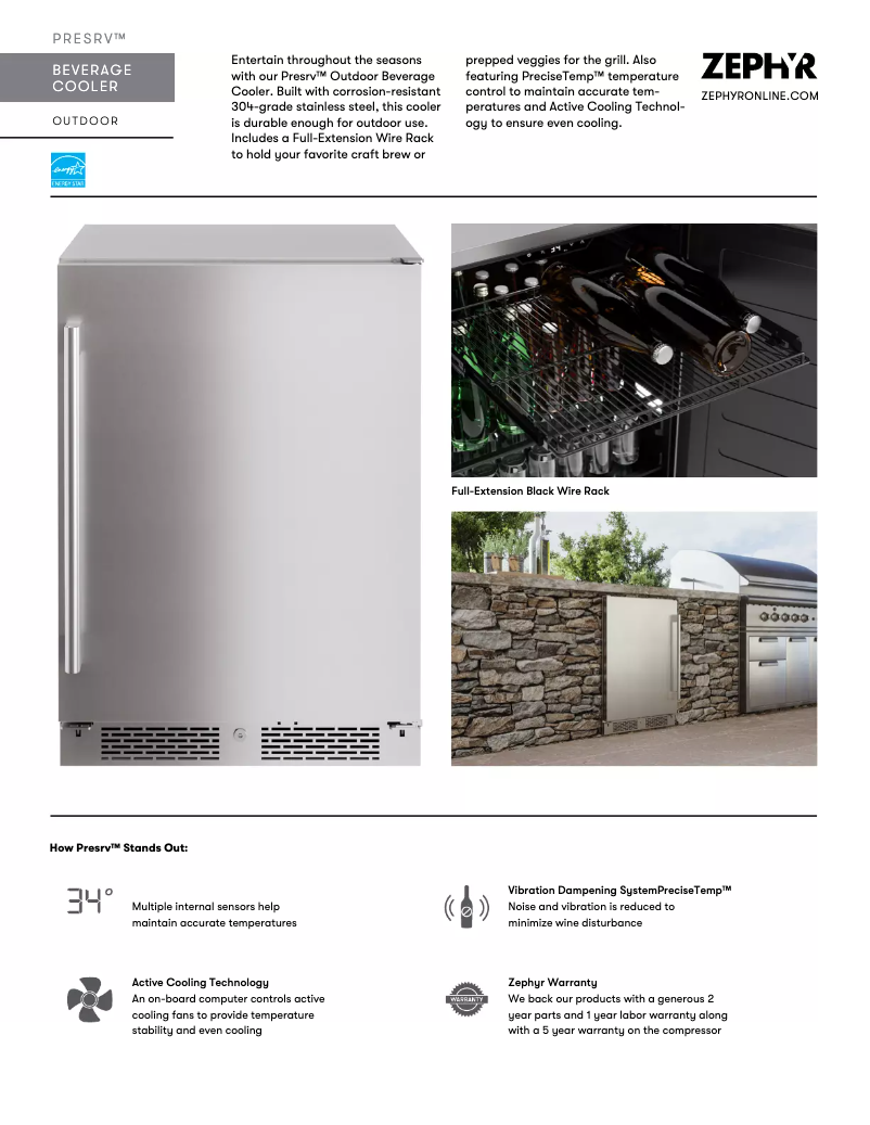 Page 1 de la notice Fiche technique Zephyr PRB24C01ODSS