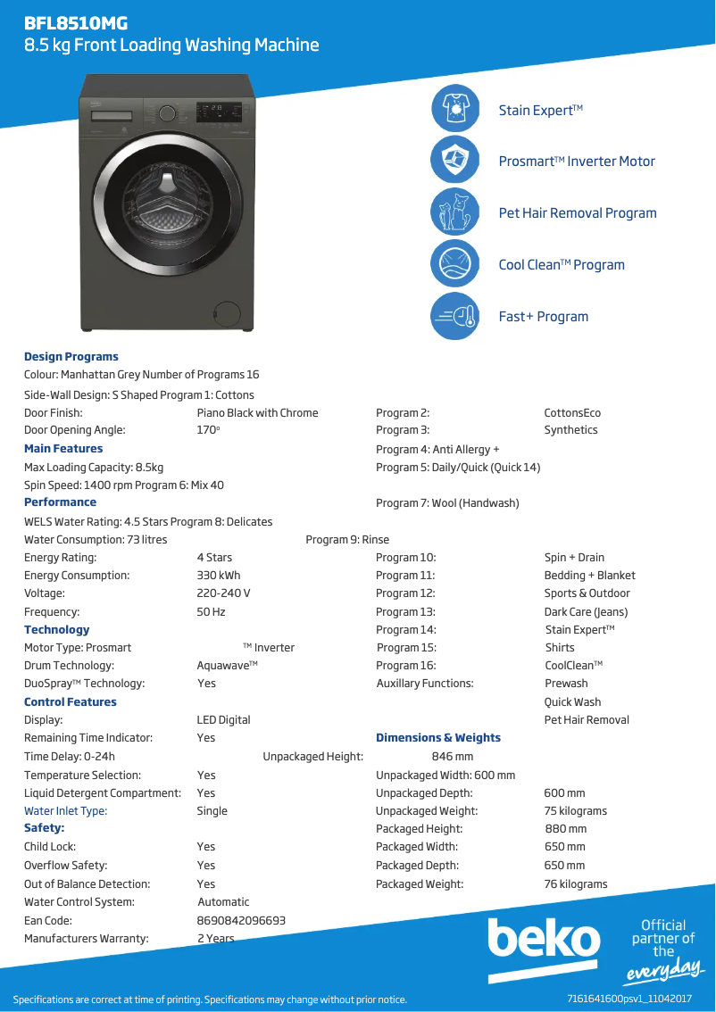 Image de la première page du manuel de l'appareil BFL8510MG