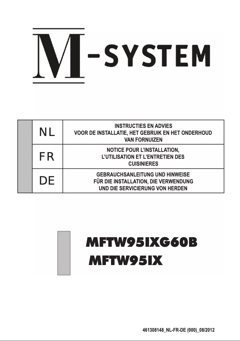 Page 1 de la notice Manuel utilisateur M-System MFTW-95IX