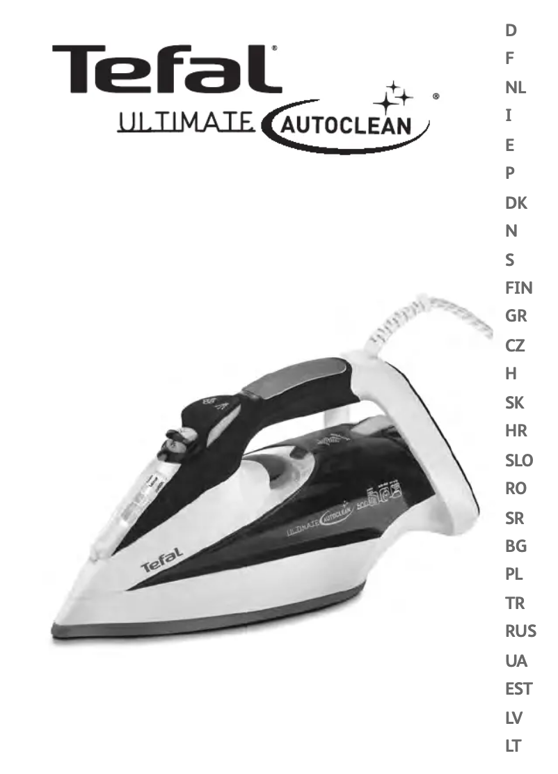 Image de la première page du manuel de l'appareil Ultimate Autoclean 500 FV9550