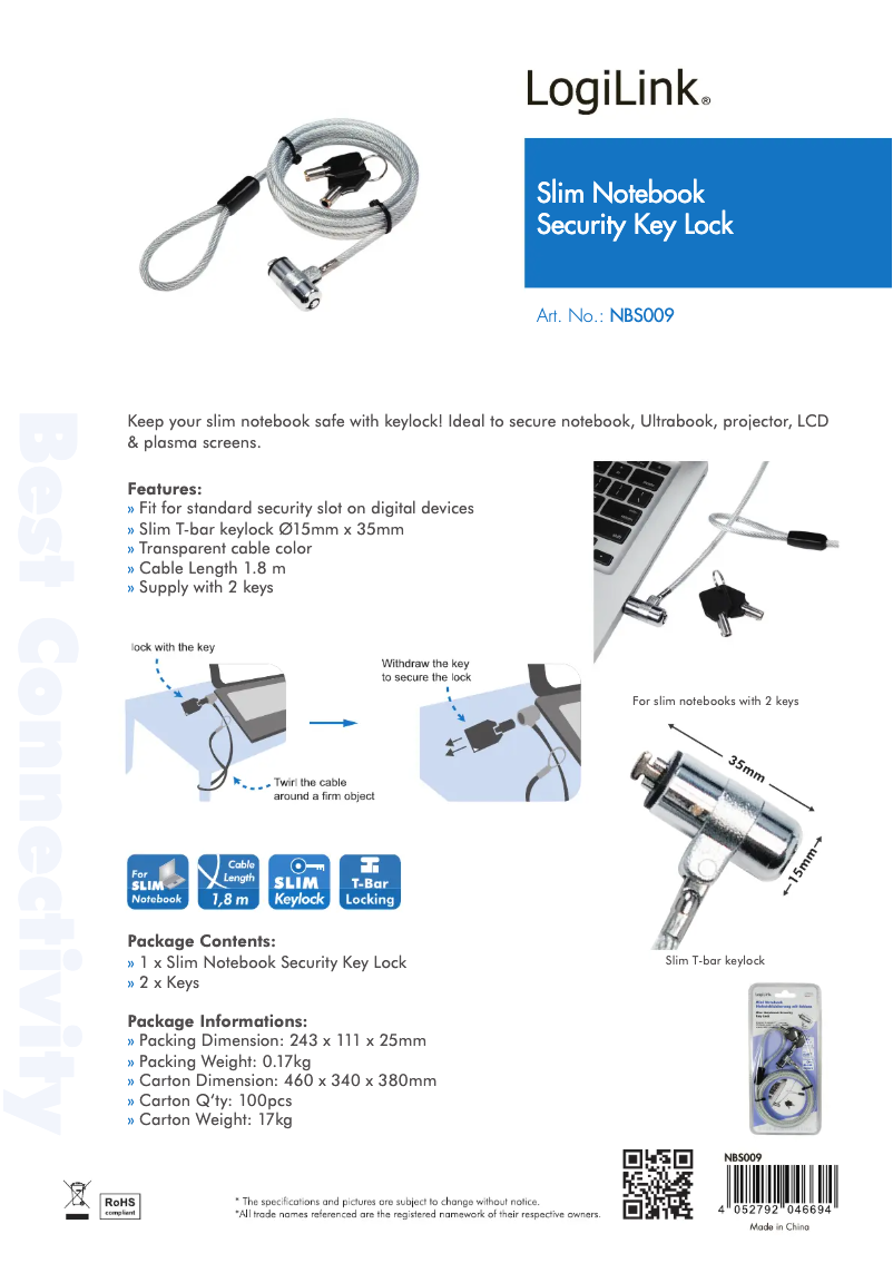 Image de la première page du manuel de l'appareil NBS009