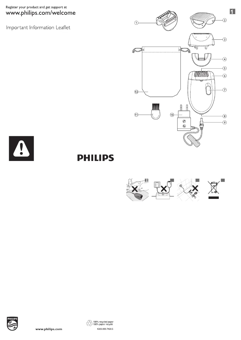 Page n°1 - Manuel utilisateur Philips Satinelle Essential BRE200