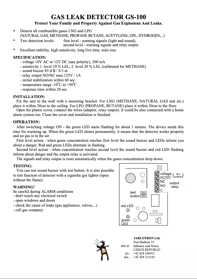 Page 1 de la notice Manuel utilisateur Joblotron GBS-100