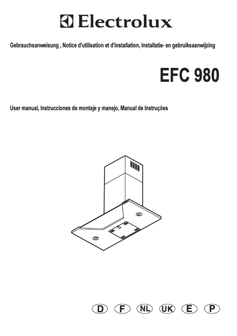 Page 1 de la notice Manuel utilisateur Electrolux EFC980