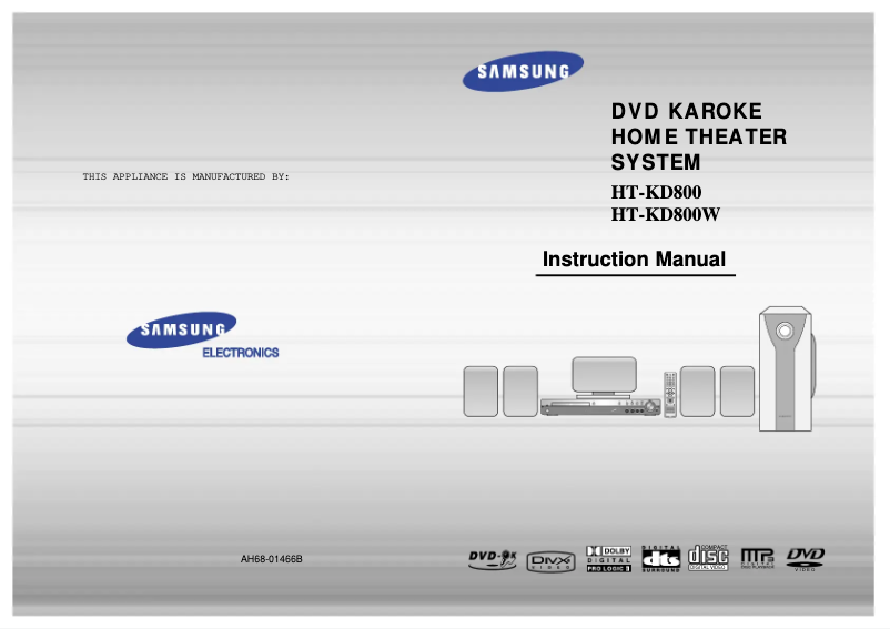 Page 1 de la notice Manuel utilisateur Samsung HT-KD800