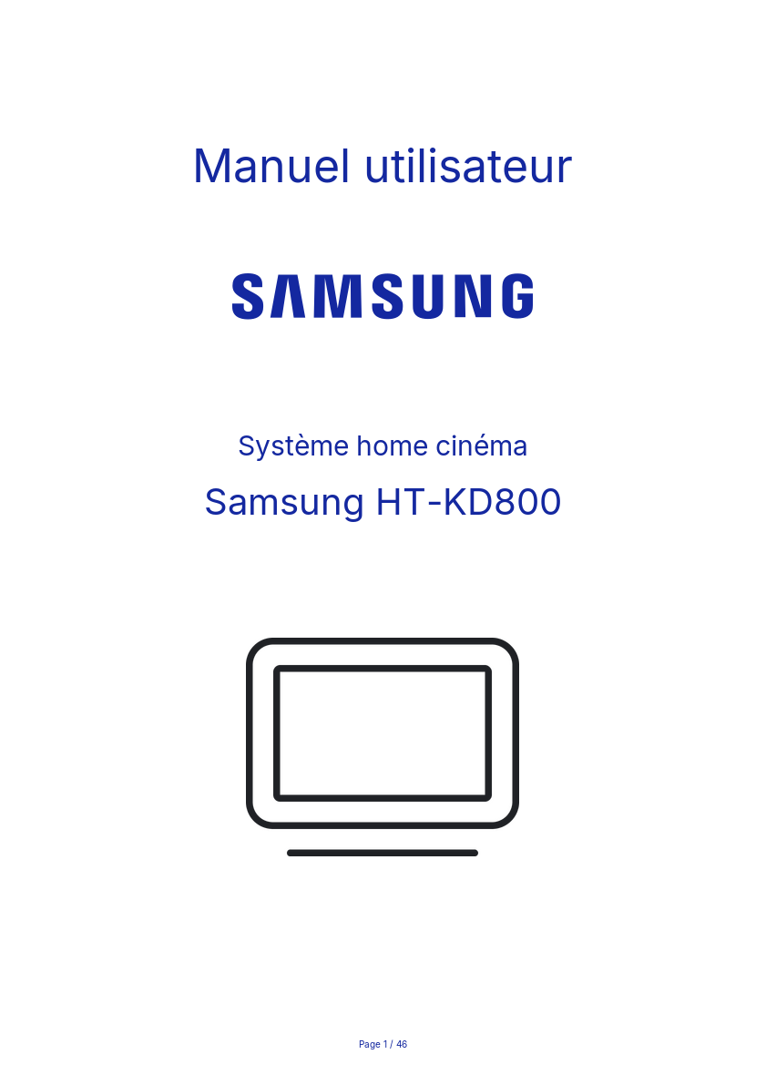 Page n°1 - Manuel utilisateur Samsung HT-KD800
