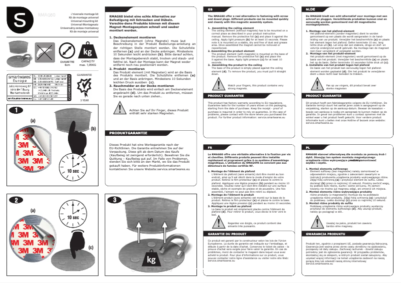 Page 1 de la notice Manuel utilisateur Smartwares RMAG60