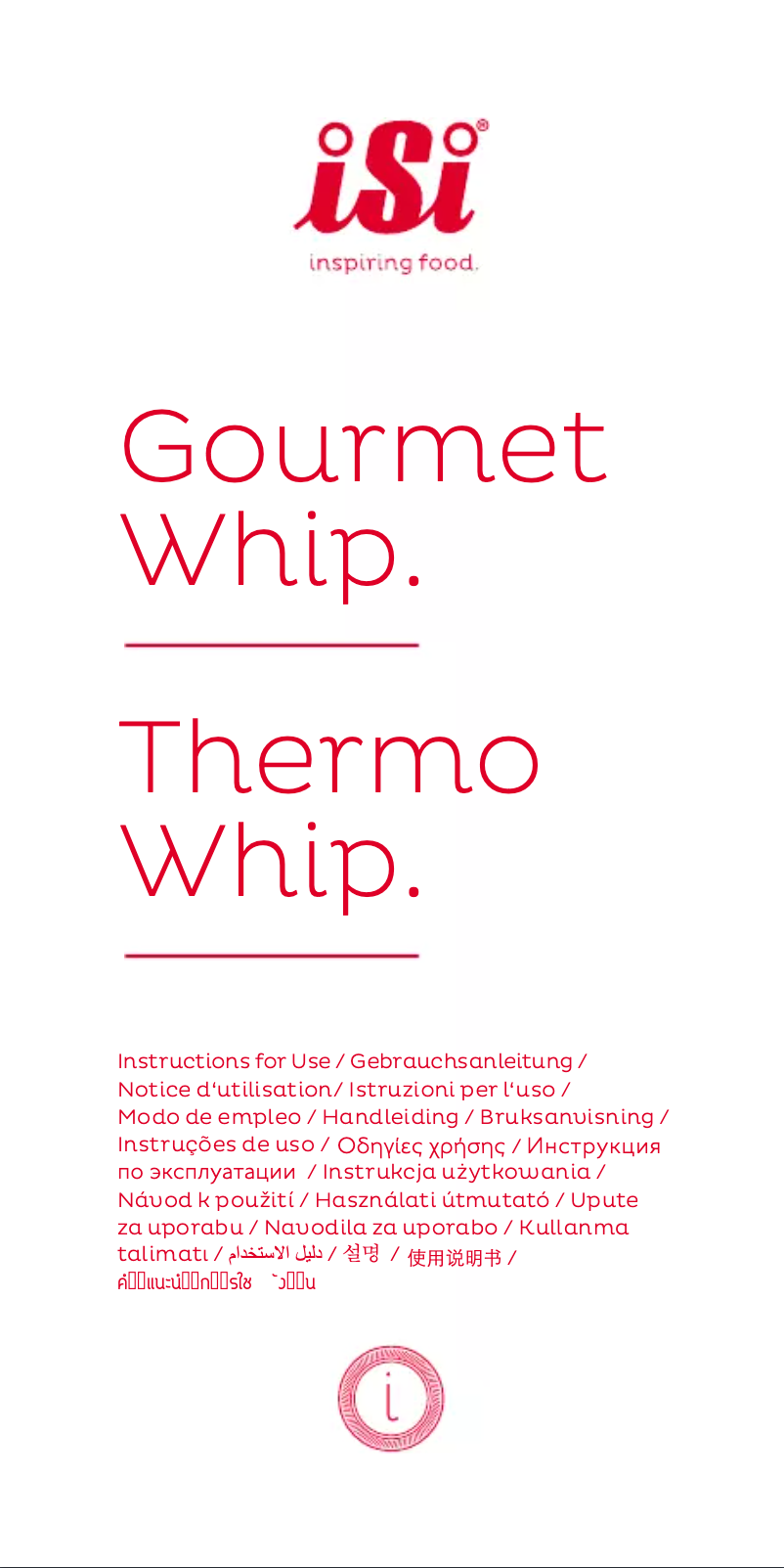 Image de la première page du manuel de l'appareil Thermo Whip