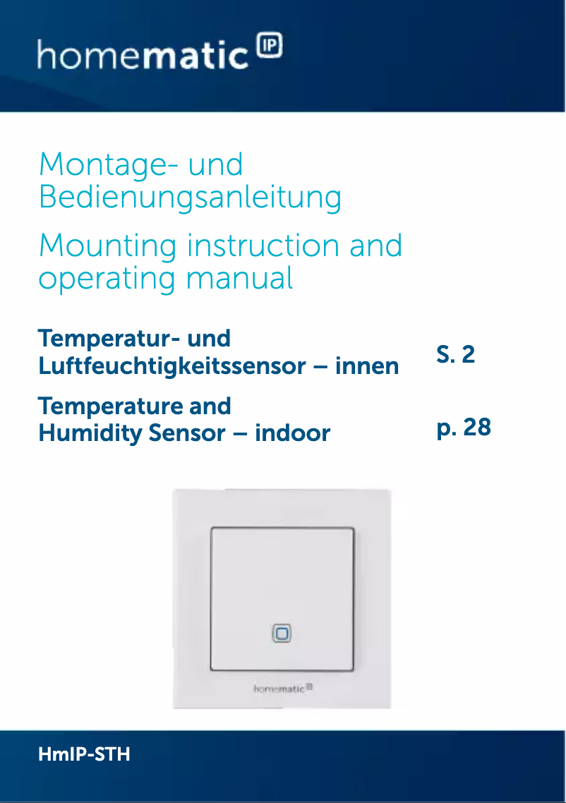 Page 1 de la notice Manuel utilisateur eQ-3 eQ-3 AG HmIP-STH