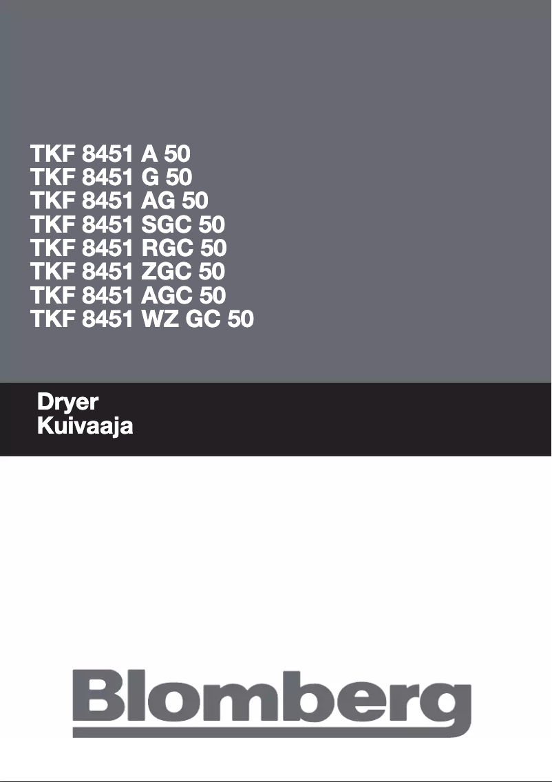 Page n°1 - Manuel utilisateur Blomberg TKF 8451 WZ GC 50