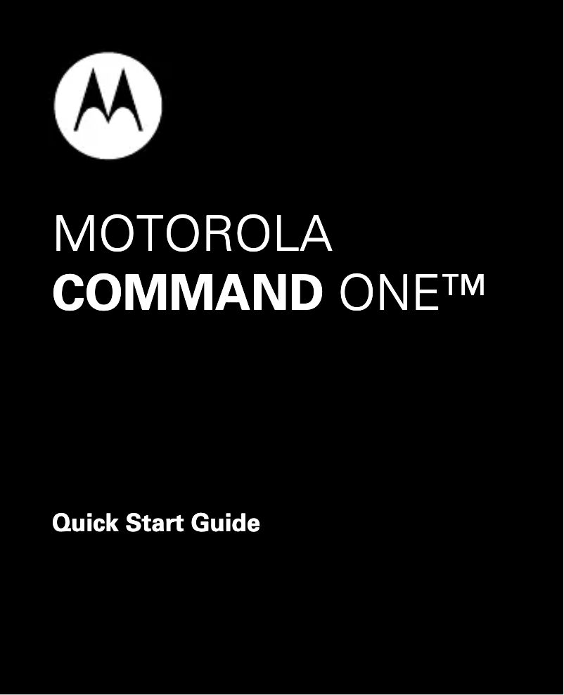Page 1 de la notice Manuel utilisateur Motorola Command One