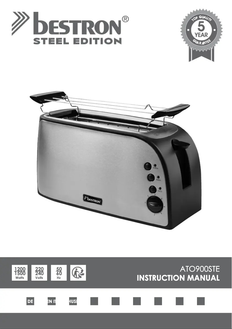 Page 1 de la notice Manuel utilisateur Bestron ATO900STE