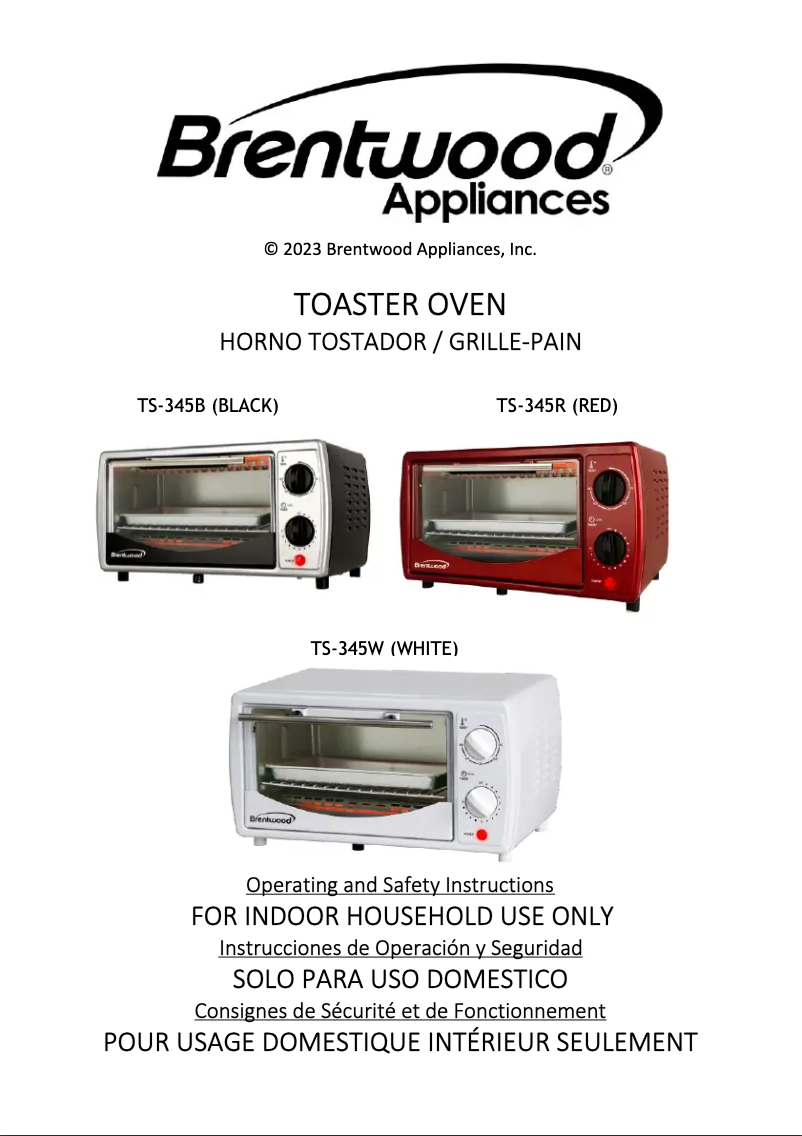 Page 1 de la notice Manuel utilisateur Brentwood TS-345R