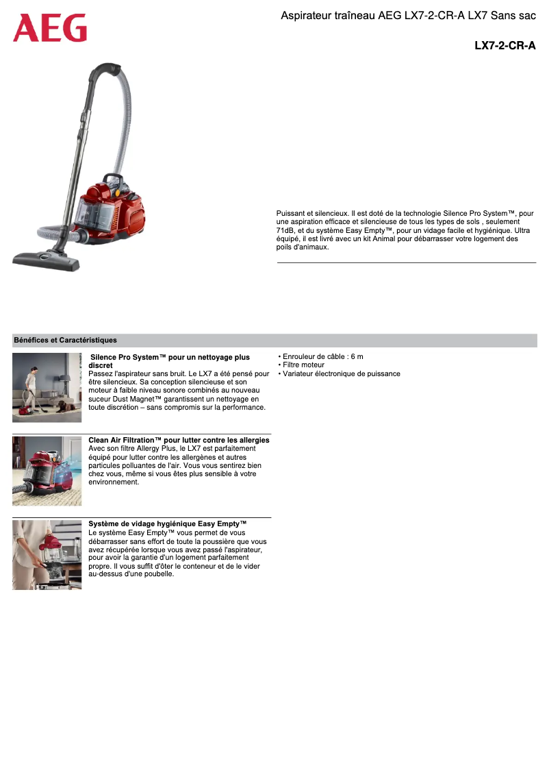 Image de la première page du manuel de l'appareil LX7-2-CR-A