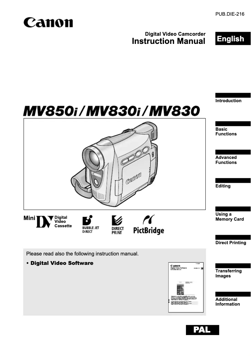 Imagen de la primera página del manual del dispositivo MV850i