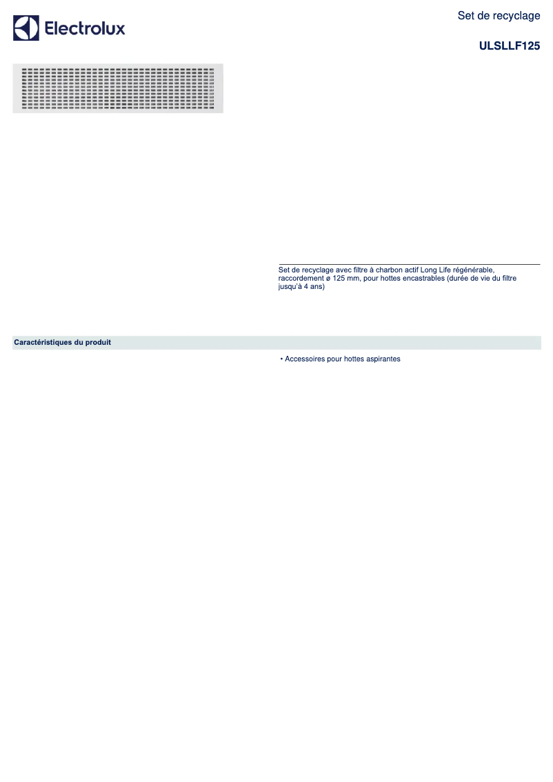 Image de la première page du manuel de l'appareil ULSLLF125