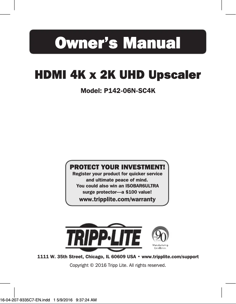 Page 1 de la notice Manuel utilisateur Tripp Lite P142-06N-SC4K