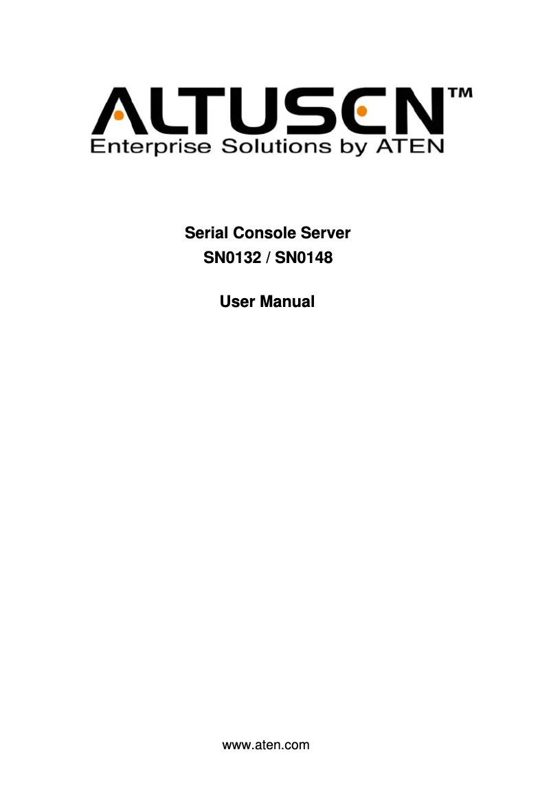 Page n°1 - Manuel utilisateur ATen SN0132