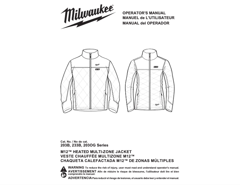 Image de la première page du manuel de l'appareil M12 AXIS 203-21