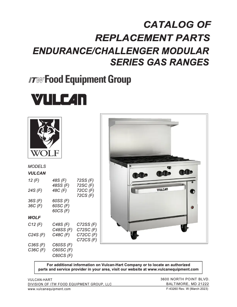 Page 1 de la notice Catalogue Vulcan 72CC-8B24GT