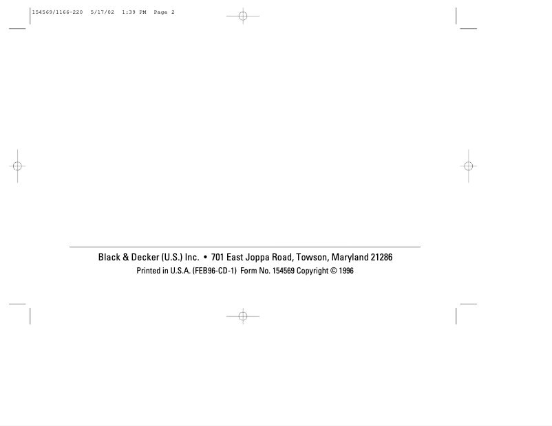 Page n°1 - Manuel utilisateur Black & Decker 1166