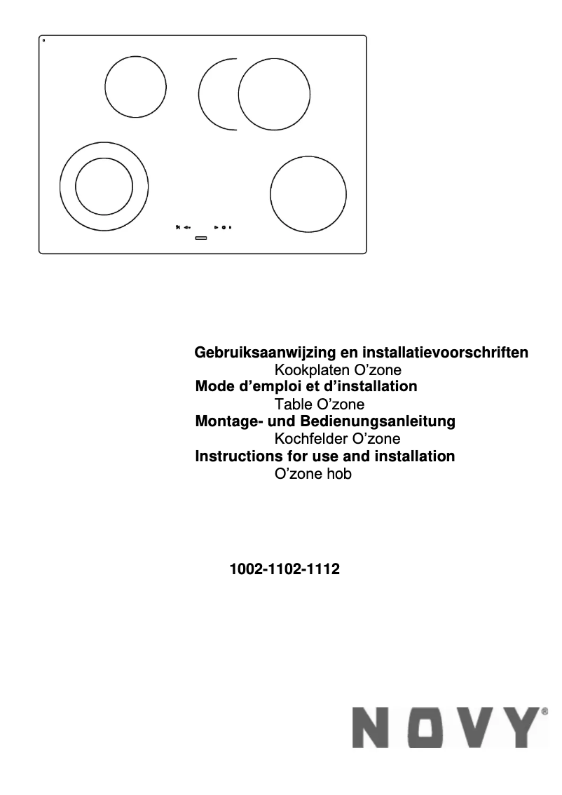 Page 1 de la notice Manuel utilisateur Novy 1112
