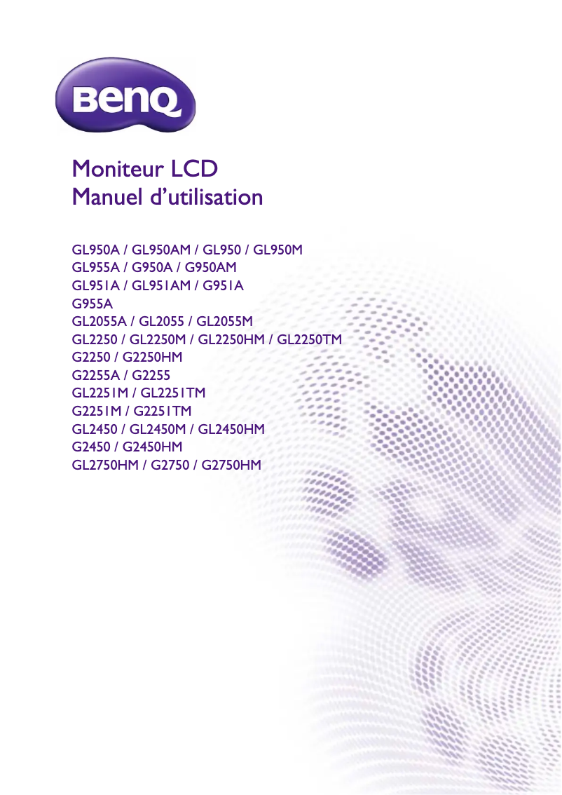 Page 1 de la notice Manuel utilisateur BenQ GL950